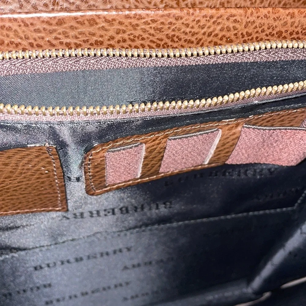 Authentic Burberry mens soft/structured briefcase business bag w/lock & key B3